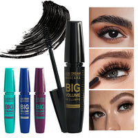 Black Mascara Thickening - Long-Lasting, Volumizing , Fiber Formula with 360° Spiral Brush Waterproof Liquid Fiber Mascara Good Vibrations