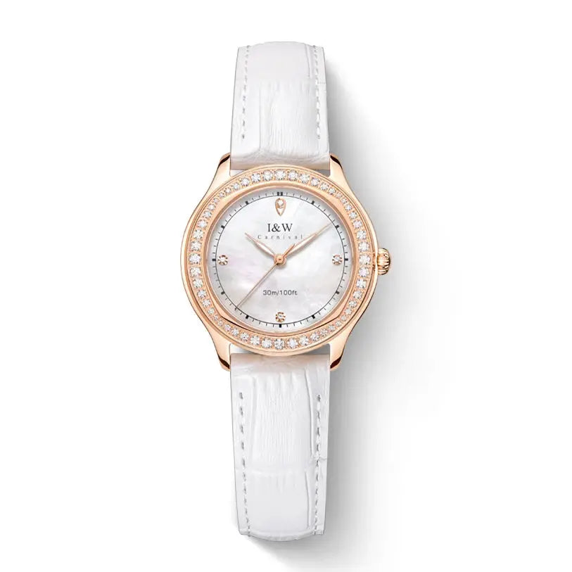 Relogio Feminino IW Fashion Diamonds Watches for Woman Sapphire Leather Luminous Waterproof Switzerland Made Quartz Watches 2025 Good Vibrations
