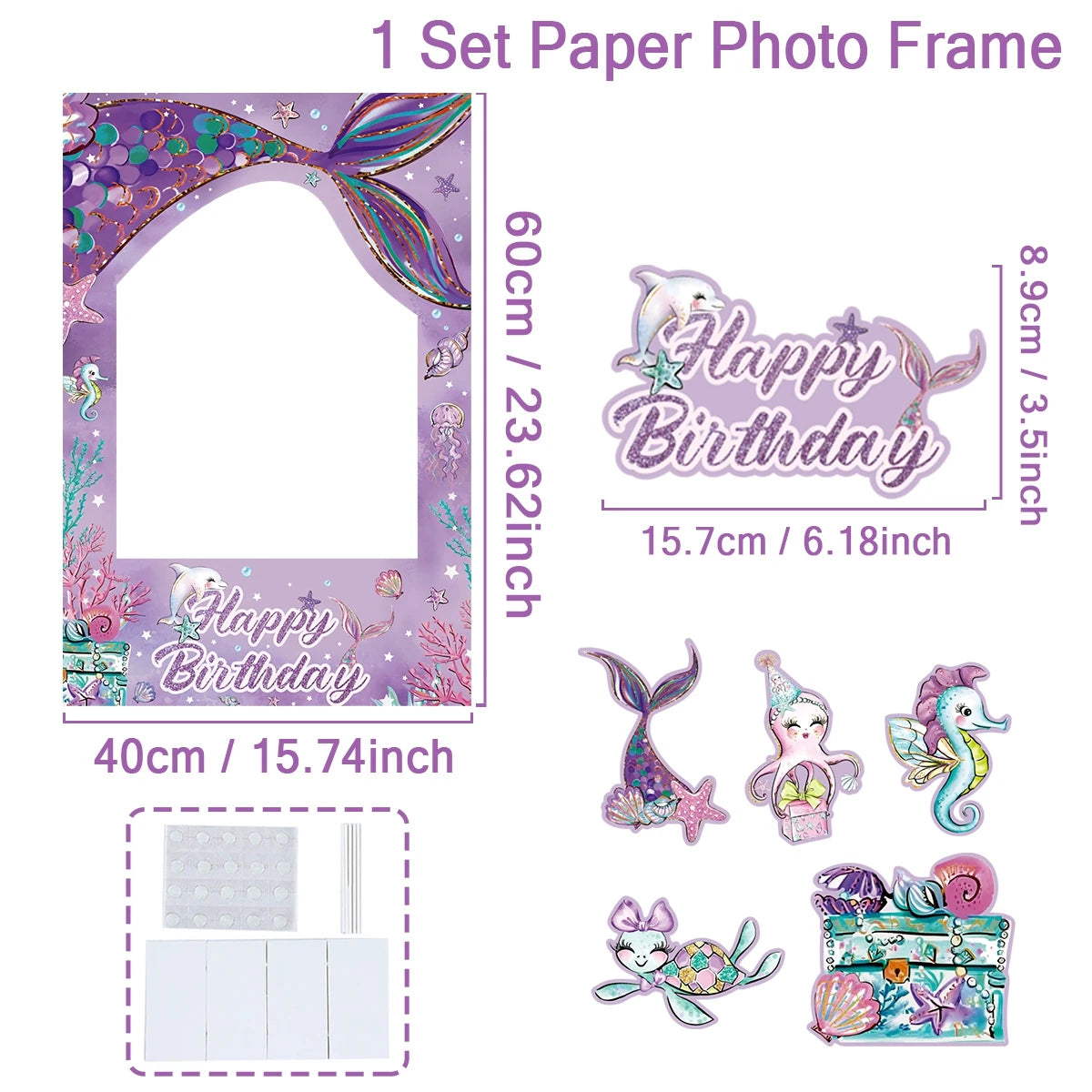 Mermaid photo Frame Background Little Mermaid Tail Birthday Party Decor Kids Girl Baby Shower Birthday Party Supplies Backdrop Good Vibrations