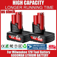 For Milwaukee 12V Tool Battery For Milwaukee M12 6000mAh Lithium Battery Impact Wrench Drill Power Tools Battery Good Vibrations