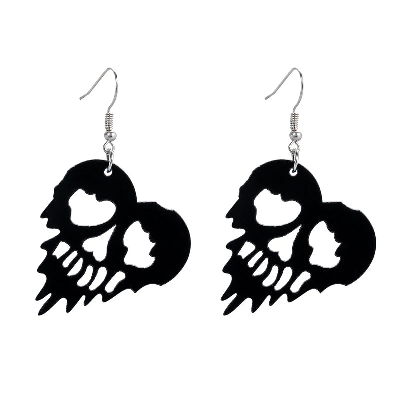 Halloween Dangle Earring With Cartoon Ghost Skeleton Coffin Clown Design Adorable Halloween Women Gift Good Vibrations
