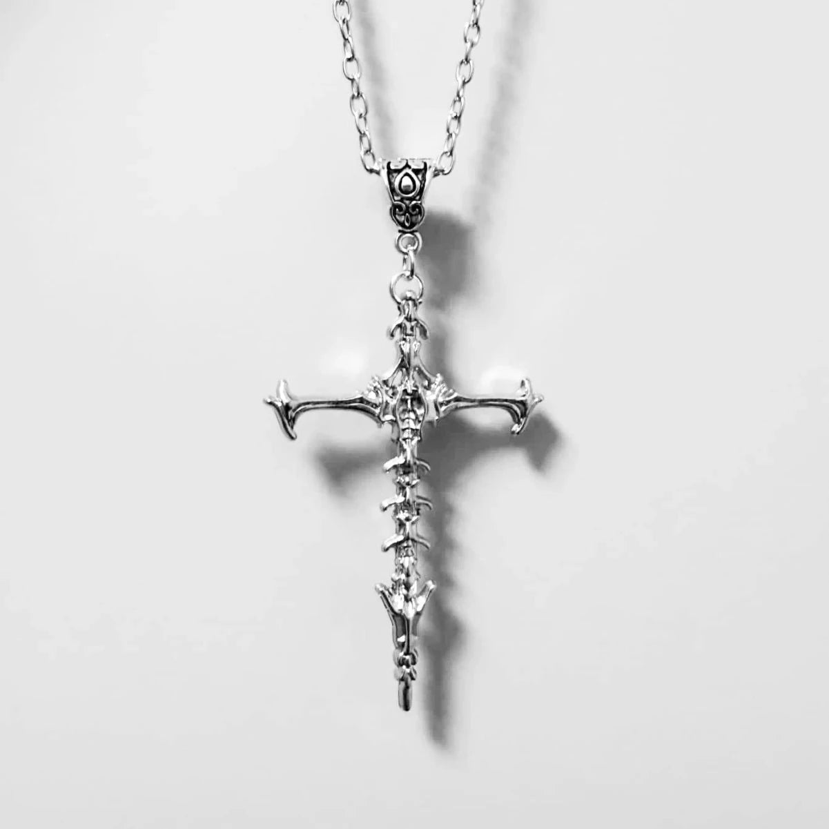 Bone cross necklace, Gothic jewelry, Alien, retro, Death cross, witchcraft accessory, alternative, pagan, cross Choker For Women Good Vibrations