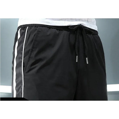 Spring Summer Harajuku Elastic Waist Quick Drying Stripe Casual Baggy Sport Running Work Trousers Man Casual Jogger Sweatpants Good Vibrations