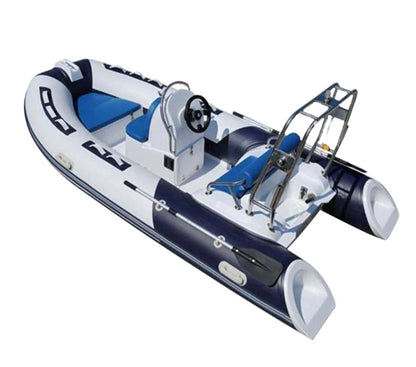 Deep V 16ft Rigid Inflatable 16ft Rib Boat 480 Fiberglass PVC Sport Style Rafting Fishing Boat Lake Outboard Motor Included Good Vibrations