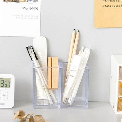 Make Up Organizer Plastic Makeup Brush Pot Storage Acrylic For Cosmetics Holder Desk Cosmetic Storage Container Good Vibrations