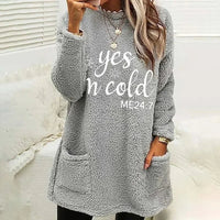 Women's Wool Pockets Plush Hoodie, Korean Fashion Sweatshirts, Streetwear, Harajuku Pullover, Autumn, Winter Hoodies Outfits Good Vibrations