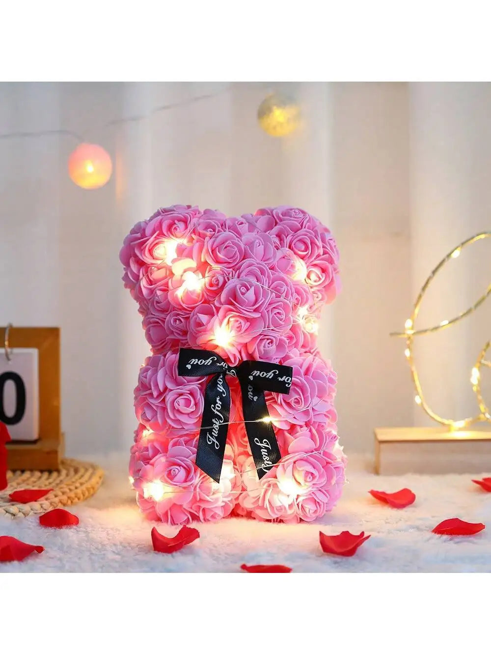 Rose Teddy Bear Artificial Flower Anniversary Valentines Day Birthday Gift Mothers Day Mom Gifts Girlfriend Birthday Gifts Women Good Vibrations