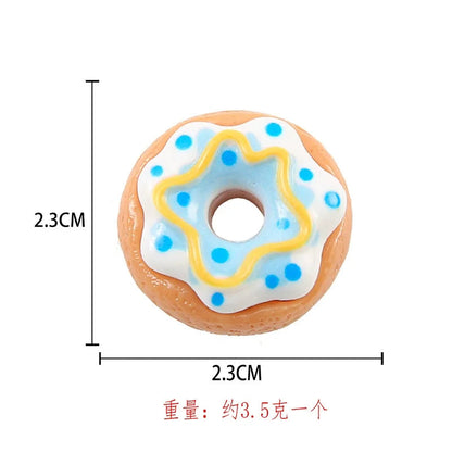 8pcs Kawaii New Cute Mini Donut Flat Back Resin Cabochons Scrapbooking DIY Jewelry Craft Decoration Embellishments Accessories Good Vibrations