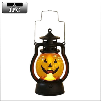 1-10PC Halloween Pumpkin Ghost Face Lamp Portable Skull Decoration Light for Bar Party Table Atmosphere Prop Halloween Decor Use Good Vibrations