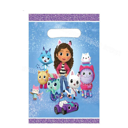 Gabby Dollhouse Birthday Party Supplies Kids Disposable Tableware Backdrop Cake Decoration Girl Baby Shower Numbers Balloon Gift Good Vibrations