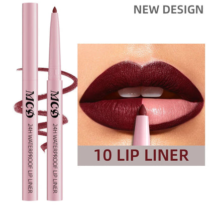 1PC Waterproof Matte Lip Liner Contours Lips in Shades Sexy Red Lipstick Natural Color Lip Makeup Hydrating Lip Cosmetic Gifts Good Vibrations