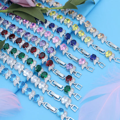LMFAELECA 925 Silver Women Jewelry Sets Blue Sapphire Earrings Necklace Ring Bracelets Set Gift for Mom/Wife/Sister/Best Friend Good Vibrations