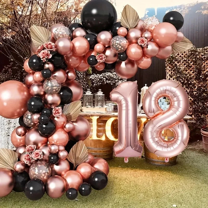 99 rose gold 18th birthday female decorations, rose gold 18th birthday decorations, 18 year rose gold balloons Good Vibrations