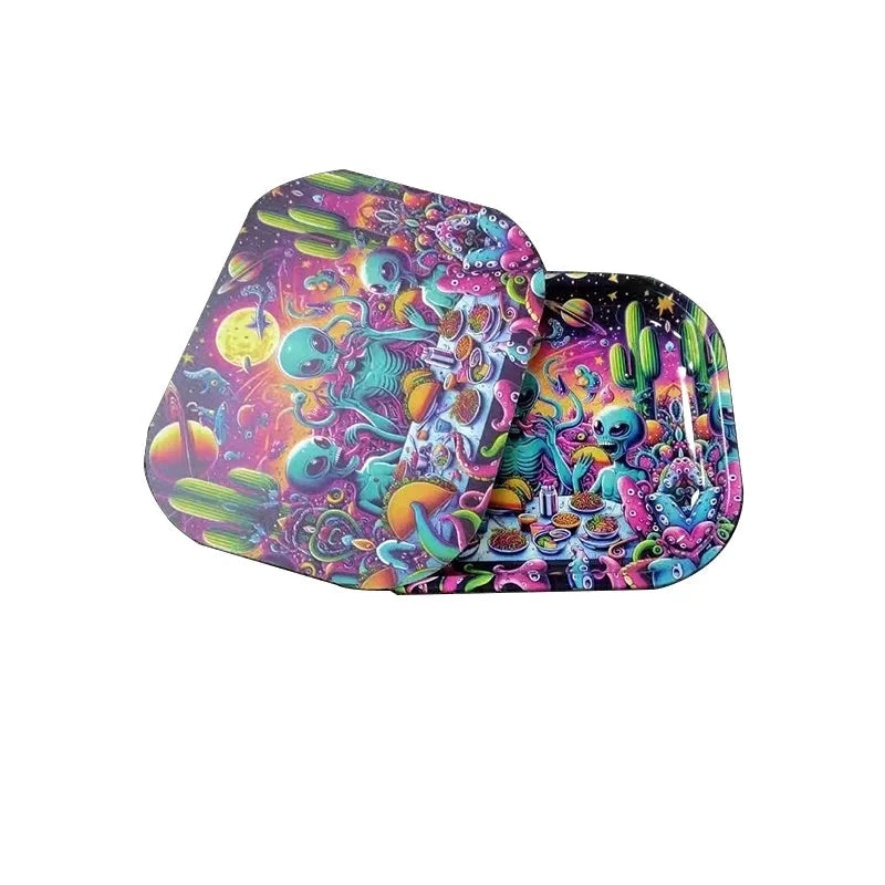 1Pc Rolling Tray Tobacco Cigarette Paper Accessories Trays Magnetic Lid Smoking Grinder Storage Metal Plate 18x14CM Good Vibrations Adult Super Store