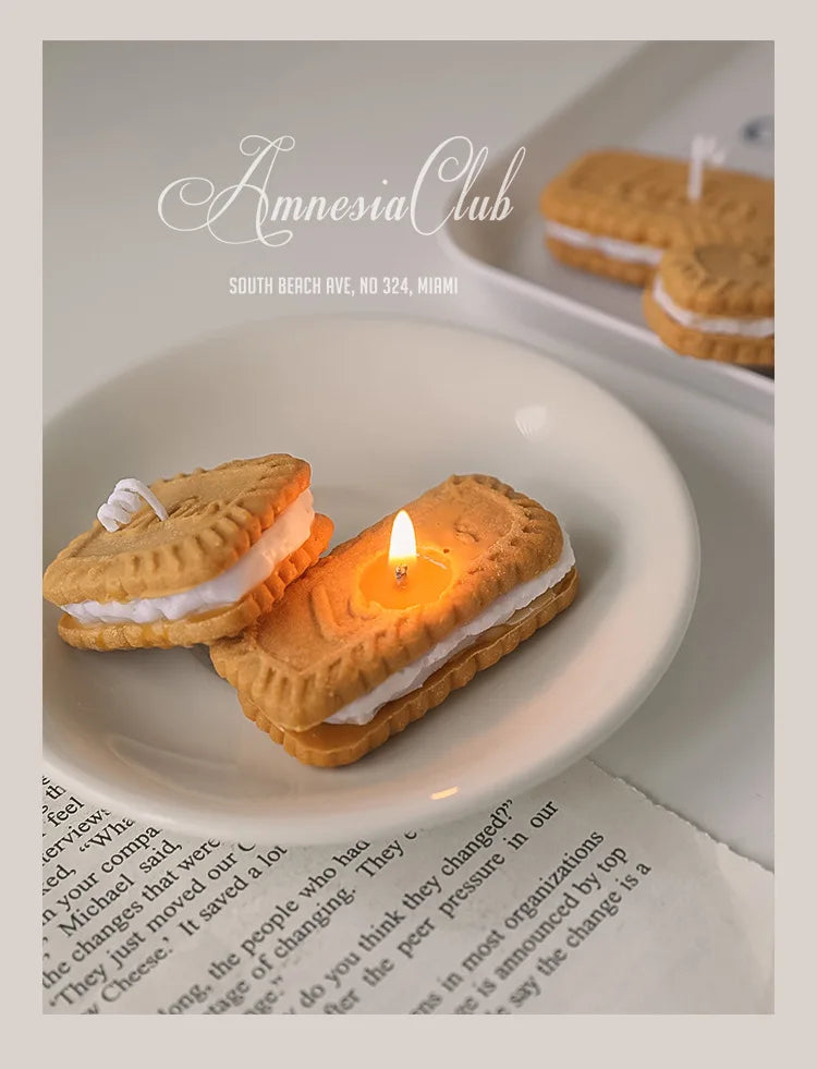 Cute Handmade Biscuit Candle Scented Candle Aromatherapy Soy Wax Candle Wedding Birthday Candles Party Home Decoration Good Vibrations