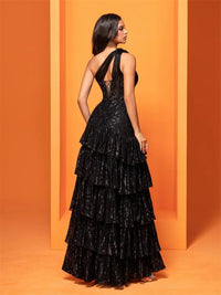XUIBOL Luxury Skew-shouldered Cake Dress Luxury Tulle Sequin Formal Evening Dress New Elegant Mermaid Maxi Party Prom Good Vibrations
