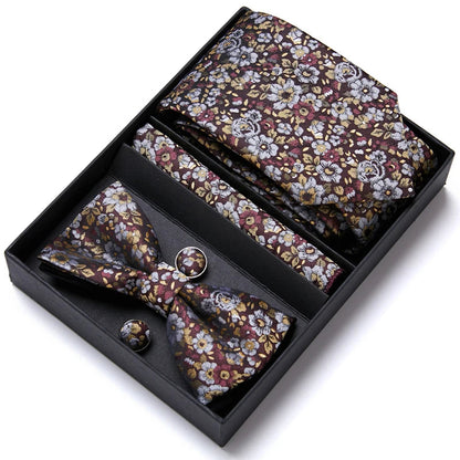 Tie For Men Formal Dress Tuxedo NeckTie Handkerchief Bow Tie Set PlaisyParty Groom Wedding Butterfly Bowtie In Box Good Vibrations