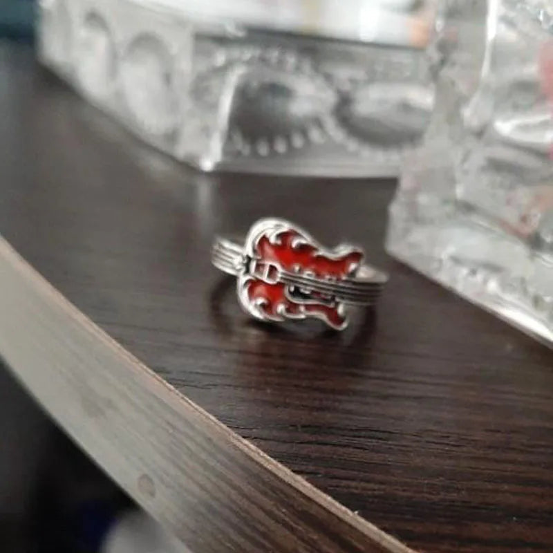 Party Banquet Ring for men Birthday Christmas  Exquisite Guitar Ring Creative Gothic Style Hip Hop Punkd Ring Good Vibrations