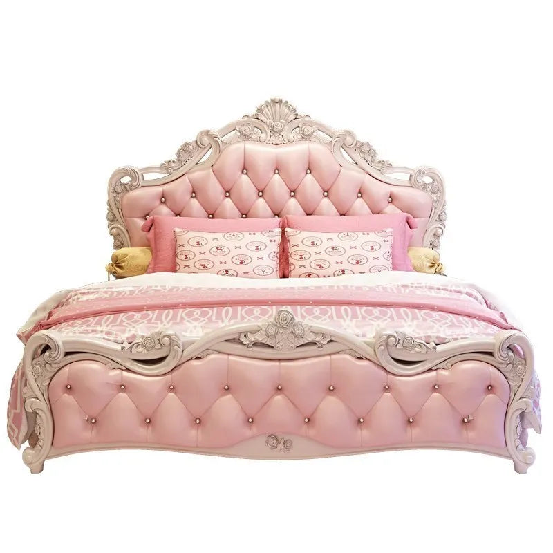 Princess Twin Beds European French Aesthetics Cheap Safe Lazy Beds Design Luxury Crown Muebles Para Dormitorio Home Accessories