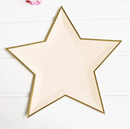 8pcs Disposable Paper Plates Dish Tray Gold Foil Star Shape Party Decor Paper Plate Dinner Cake Party Tableware Paper Plate Dish Good Vibrations