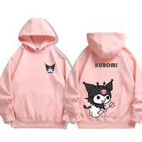 Sanrio co-branded sweatshirt for boys and girls Kuromi pattern print children's autumn and winter hoodie sweatshirt trend Good Vibrations