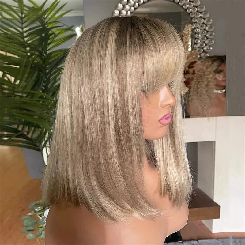 Brown Blonde Highlights Bob Lace Front Wigs Futura Synthetic High Heat Lace Front Wigs for Women Daily Cosplay Halloween costume Good Vibrations