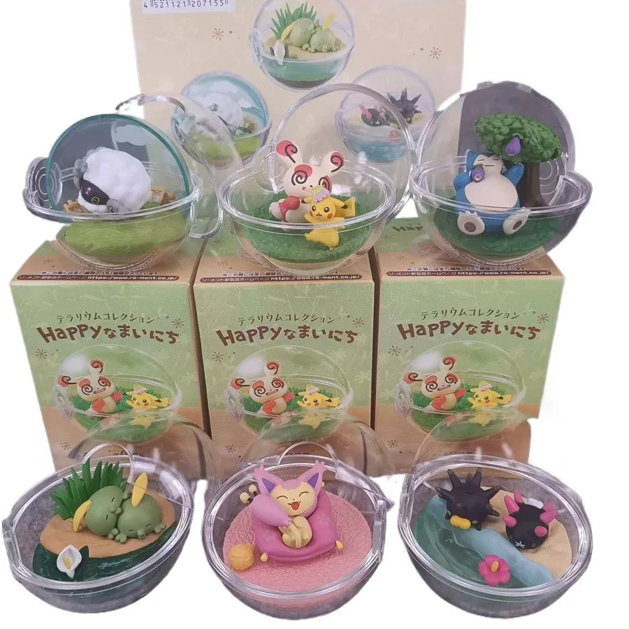 Genuine Rement Pokemon Sleep Series Pikachu Spinda Skitty Gulpin Pyukumuku Pincurchin Blind Box Birthday Gift Desktop Decor Toys Good Vibrations