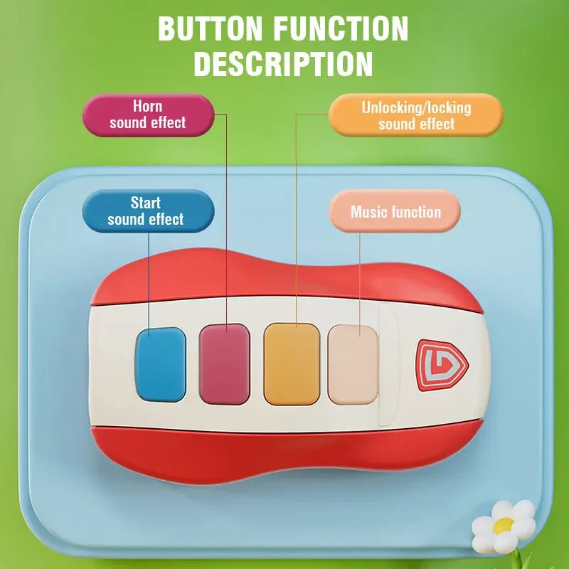Music Car Key Baby Toys Pretend Play Simulated Car Key Smart Remote Car Voices Baby Educational Toys for Children Music Toy Gift Good Vibrations