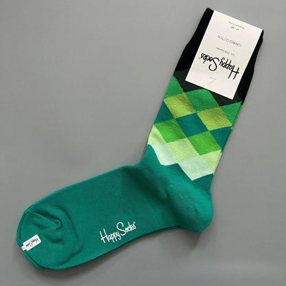 Cotton Happy Socks Men's Classic Crew Sock Shoe Size 10 - 13 Soft Good Vibrations
