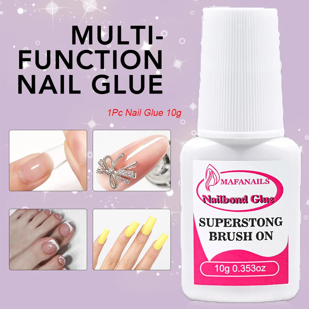 5Pcs Fast Drying Nail Art Glue Glitter UV Acrylic Rhinestones Press on Nails Strong Adhesive Nail Glue False Tips Manicure Tool Good Vibrations