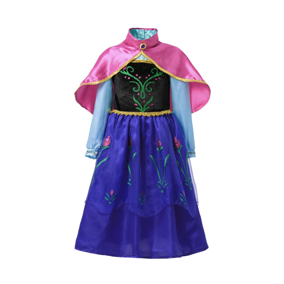 Summer Fancy Queen Elsa Anna Costume Girls Princess Dress Toddler Halloween Cosplay Party Vesidos For 2-10 Years Good Vibrations