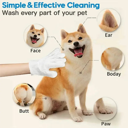 6pcs Unscented Extra Thick Pet Cleaning Wipes for Dogs & Cats,Dog Washing Bathing Deodorizing Grooming Gloves for Daily Care Good Vibrations