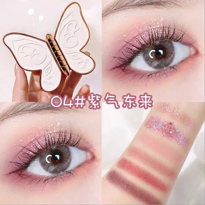 Butterfly Eye Shadow Six Color Eyeshadow Palette Easy to Color Glitter Matte Makeup Make-up For Women Korean Cosmetics Makeup Good Vibrations