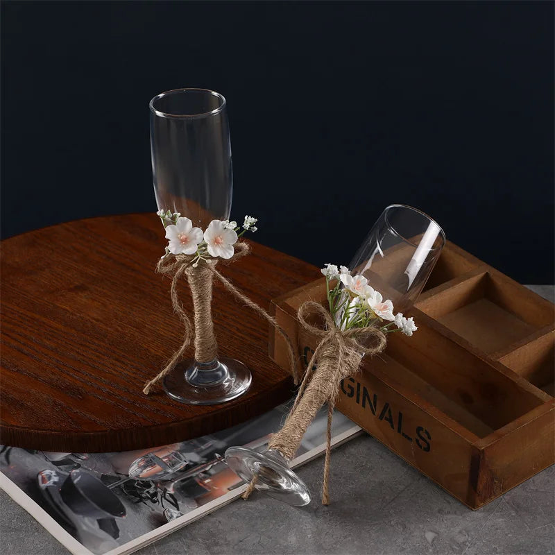 Premium Wedding Toast Glasses - Elegant Champagne glasses for Bride & Groom - Luxury Ceremony Accessory Good Vibrations