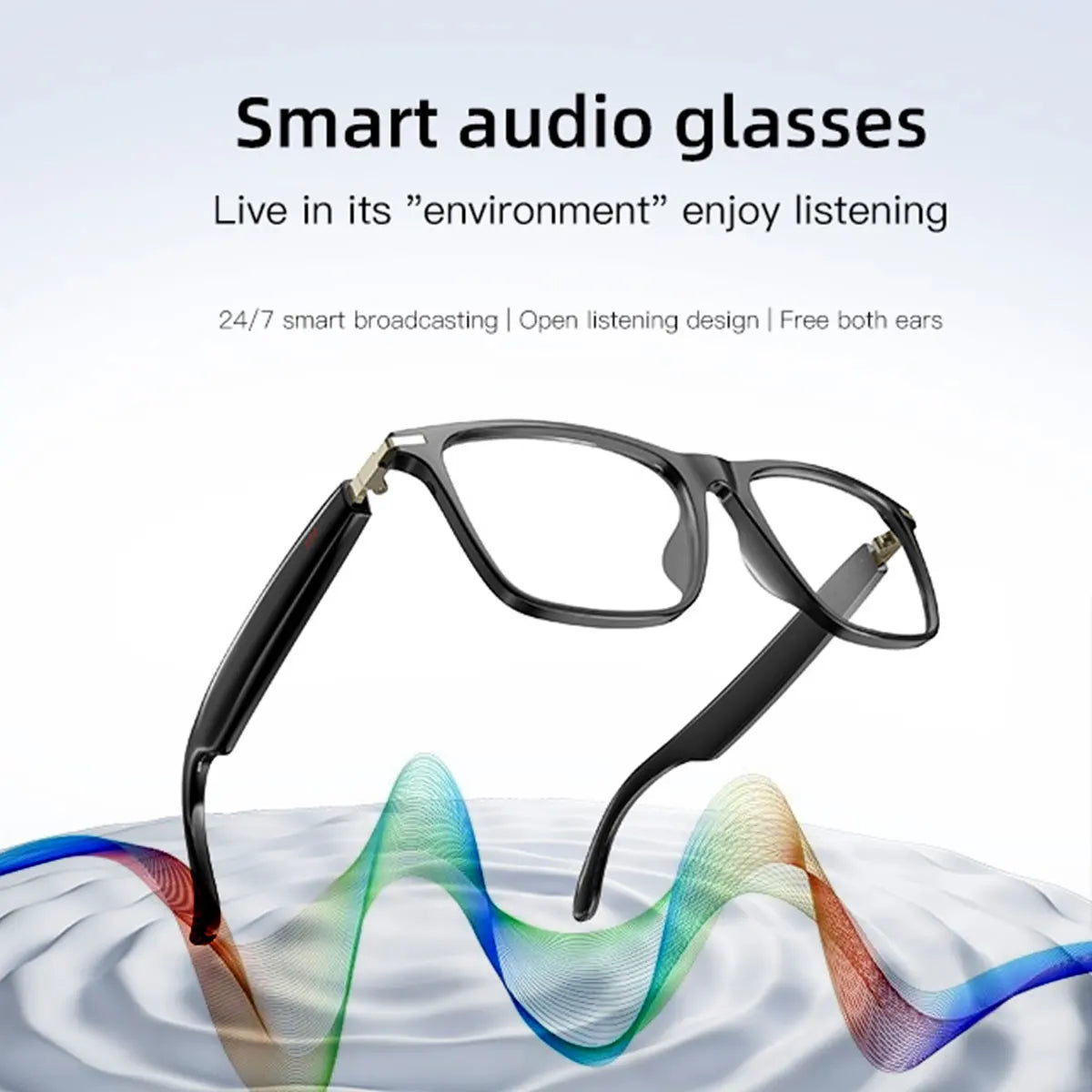 New smart glasses with auto-dimming lenses, built-in microphone and speaker, HD voice calls and HIFI sound quality. Good Vibrations