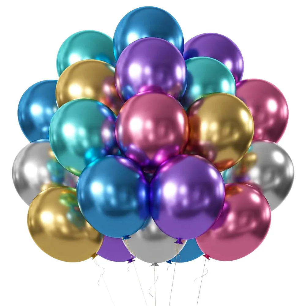 20/40pcs Metallic Balloon Gold Pink Blue Helium Ball Wedding Adult Birthday Party Decoration Chrome Latex Baby Shower Globos Good Vibrations