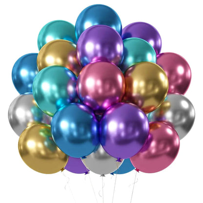 20/40pcs Metallic Balloon Gold Pink Blue Helium Ball Wedding Adult Birthday Party Decoration Chrome Latex Baby Shower Globos Good Vibrations