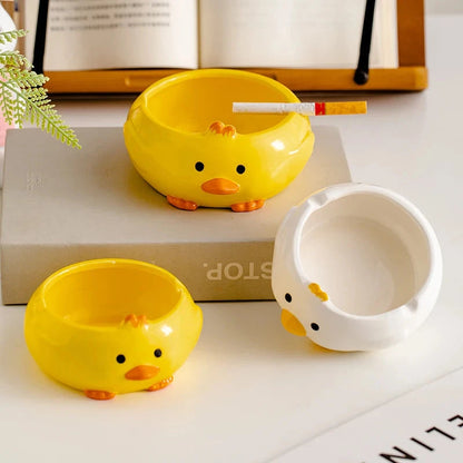 Cartoon Cute Duck Ceramic Decorative Ashtray Trend Personality Fashion Desktop Porch Home Decoration Storage Good Vibrations Adult Super Store