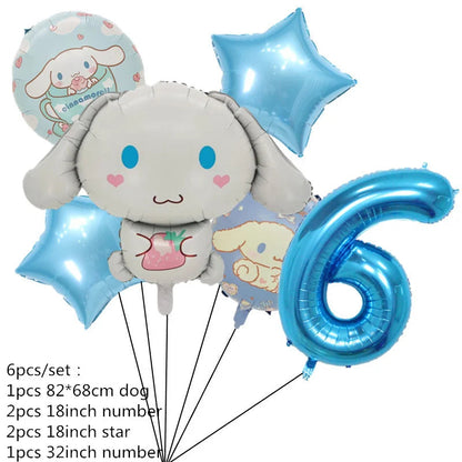 Cinnamorolls Birthday Party Decoration Tableware Set Balloons Cup Plate Banner for Kids Party Favors Baby Shower Supplies Good Vibrations