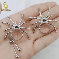 2pcs Spider Nipple Rings Body Piercing Accessories Titanium or Steel Barbell Summer Beach Charm Gothic Women Sexy Jewelry 14G Good Vibrations Adult Super Store