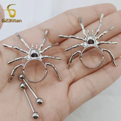 2pcs Spider Nipple Rings Body Piercing Accessories Titanium or Steel Barbell Summer Beach Charm Gothic Women Sexy Jewelry 14G Good Vibrations Adult Super Store