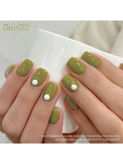 Green Forest 9-color set of nail polish gel, popular in autumn and winter, free-wash phototherapy gel, green series small set Good Vibrations