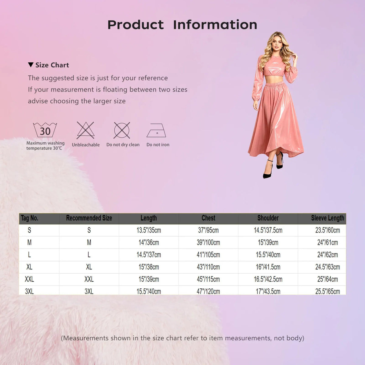 Women's Dress Set Waterproof Two Pieces Outfits Clubwear Long Sleeve Crew Neck Crop Top A-Line Swing Hem Midi Skirt Party Wear Good Vibrations