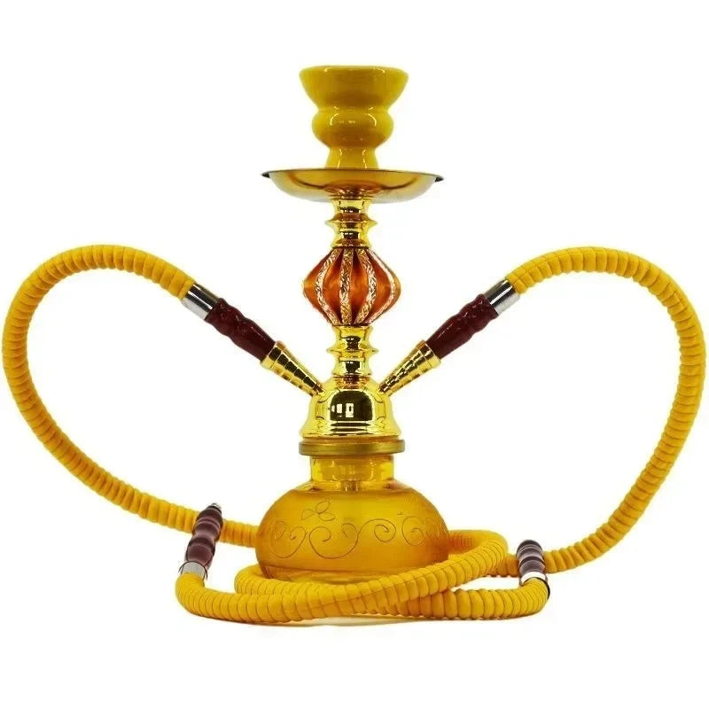 Black Blue Green Red White Yellow,10.6in\27cm Small,Single\Double Hose 1\2,Bar Shisha Full Set Luxury Smoking Pipe Hookah Set Good Vibrations