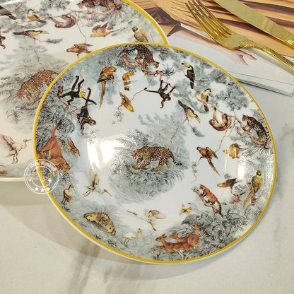 European ceramic western dinner plate, jungle set, steak plate, Coffee cup, afternoon , personalized gift set Good Vibrations