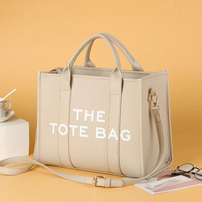 Designer Women's Tote Bag PU Leather Shopper Purses Solid Color Outdoor Leisure Large -Capacity Letter Shoulder Bag Women Clutch Good Vibrations