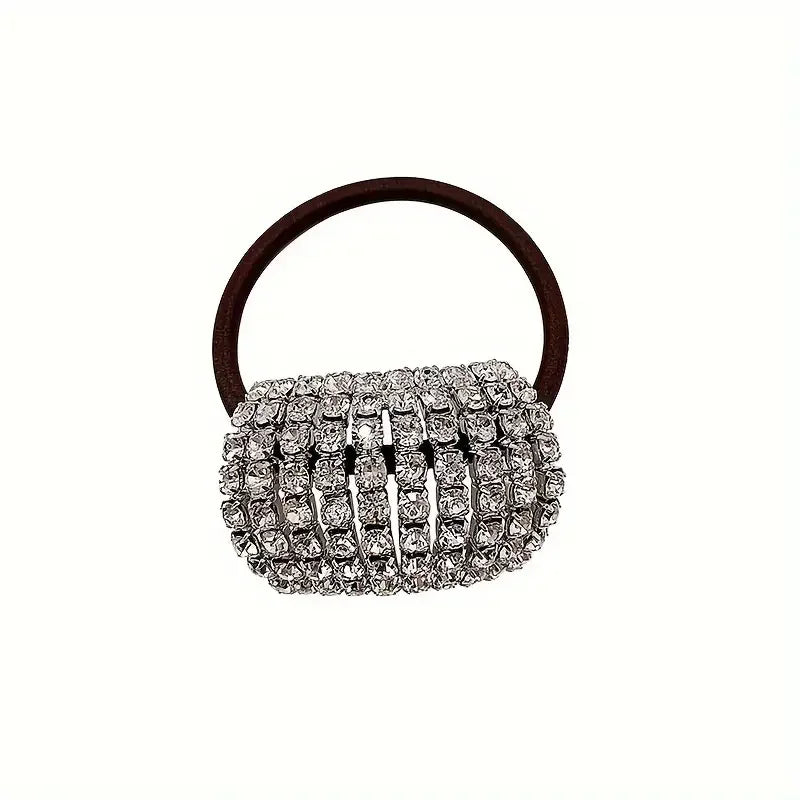 Sparkling rhinestone decoration hair ring elastic headband ponytail holder retro fashion hair clip for women and daily use Good Vibrations