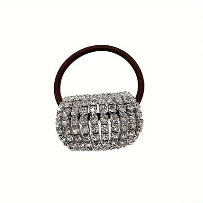 Sparkling rhinestone decoration hair ring elastic headband ponytail holder retro fashion hair clip for women and daily use Good Vibrations