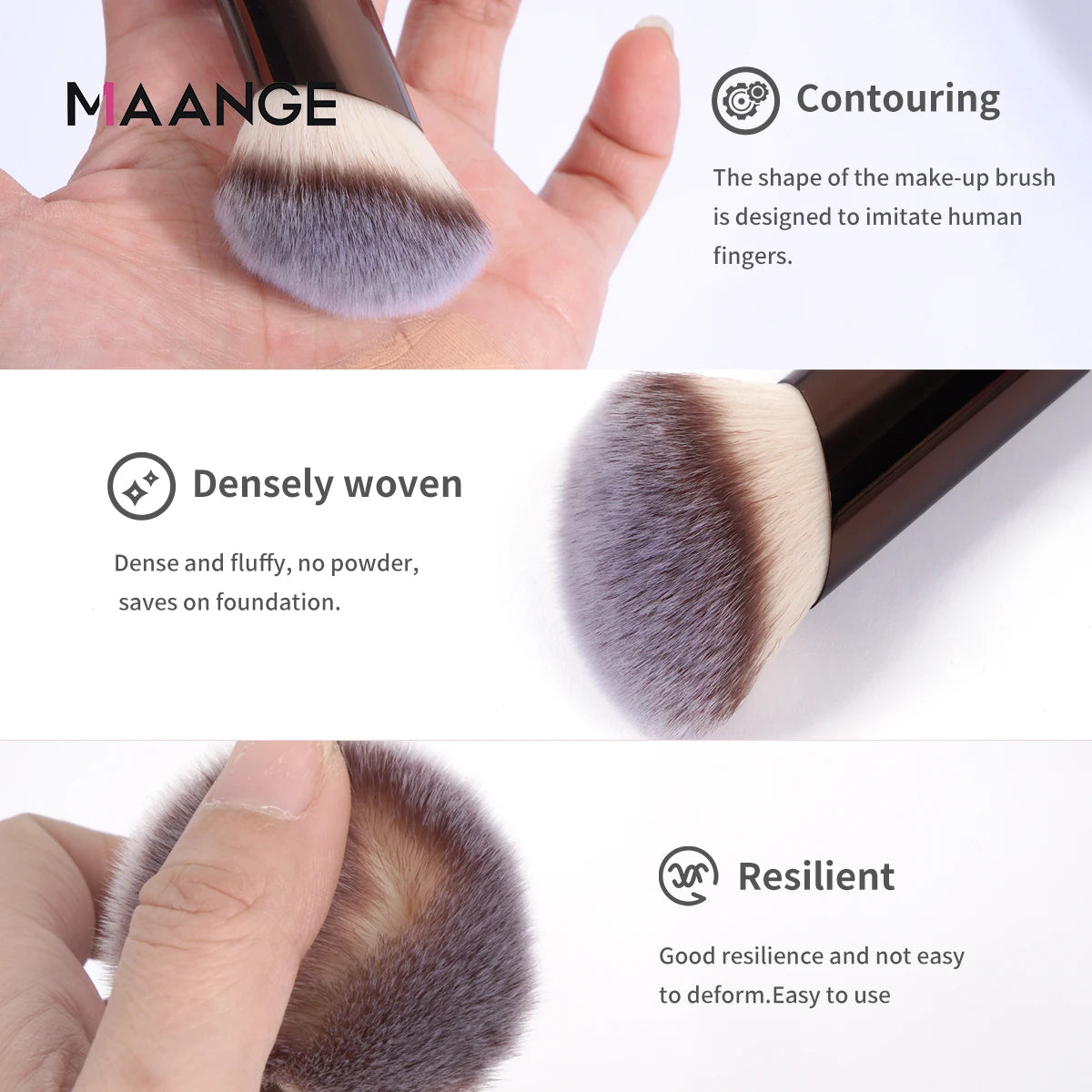MAANGE 1PCS Makeup Brushes Angled Foundation Buffing Brush Concealer Brush Cosmetic Makeup Tools Soft Hair Oblique Makeup Brush Good Vibrations