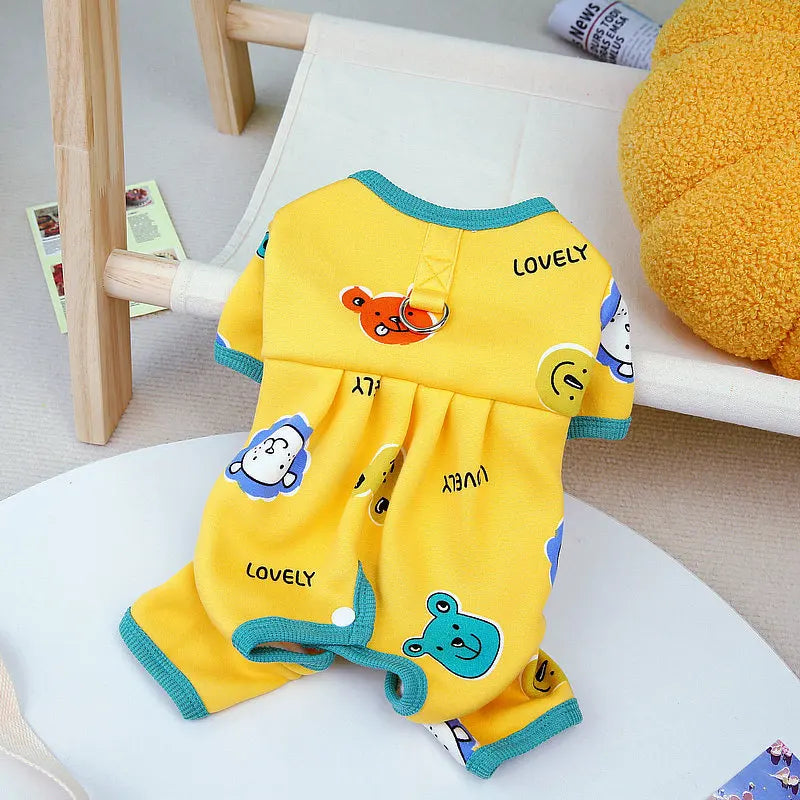 Dog Winter Clothes Warm Costume Tracksuit Dog Jumpsuit Pyjamas Wrapped Belly Puppy Cat Onesie Overalls For Small Dogs York XS-XL Good Vibrations
